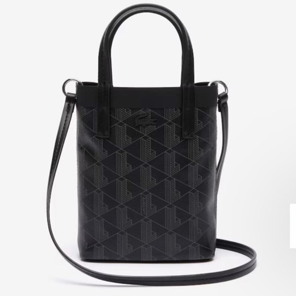 Lacoste Zel Shopping Bag XS Monogram Noir NEW NWT